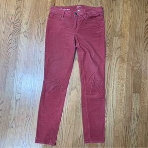 Loft Size 4 Modern Skinny Mid Rise Mauve Rose Corduroy Pants Fine Wale Work